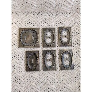 Vintage Lot of 6 American Tack Hardware Brass Switch Plate Outlet Covers